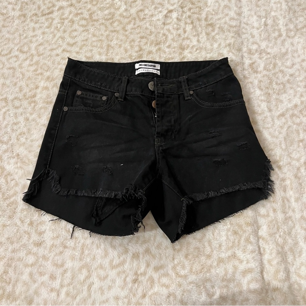 One Teaspoon Black Jean Shorts